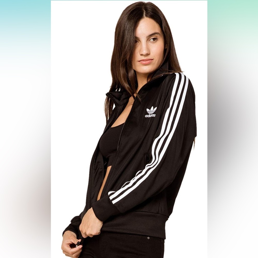 Adidas Originals Women's Three Stripe Track Top Jacket Black Size XS